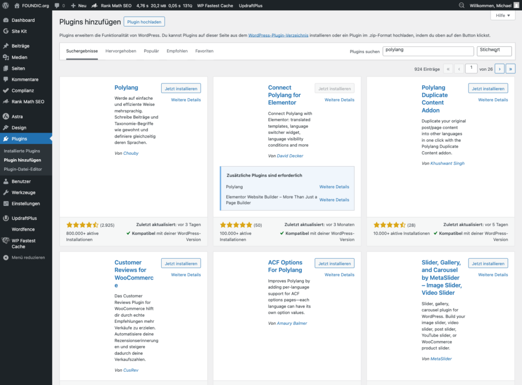 Bild 2 -Polylang Suchergebnis