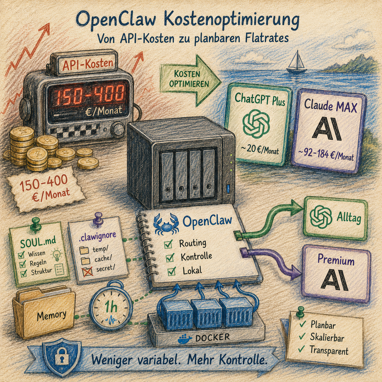 OpenClaw with ChatGPT Plus and Claude MAX: From €400 Variable API Costs ...