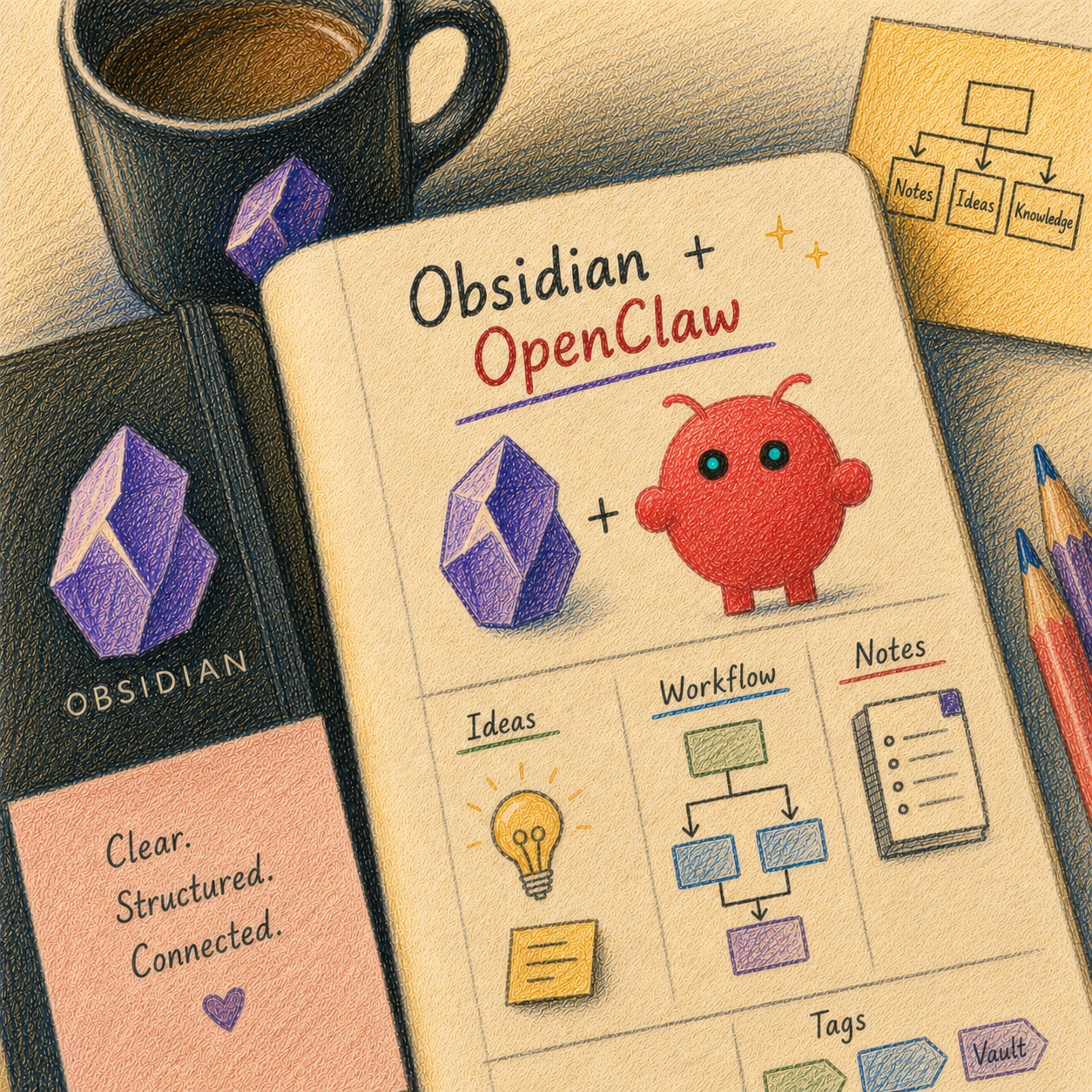 Obsidian with OpenClaw or Claude as AI-Second-Brain
